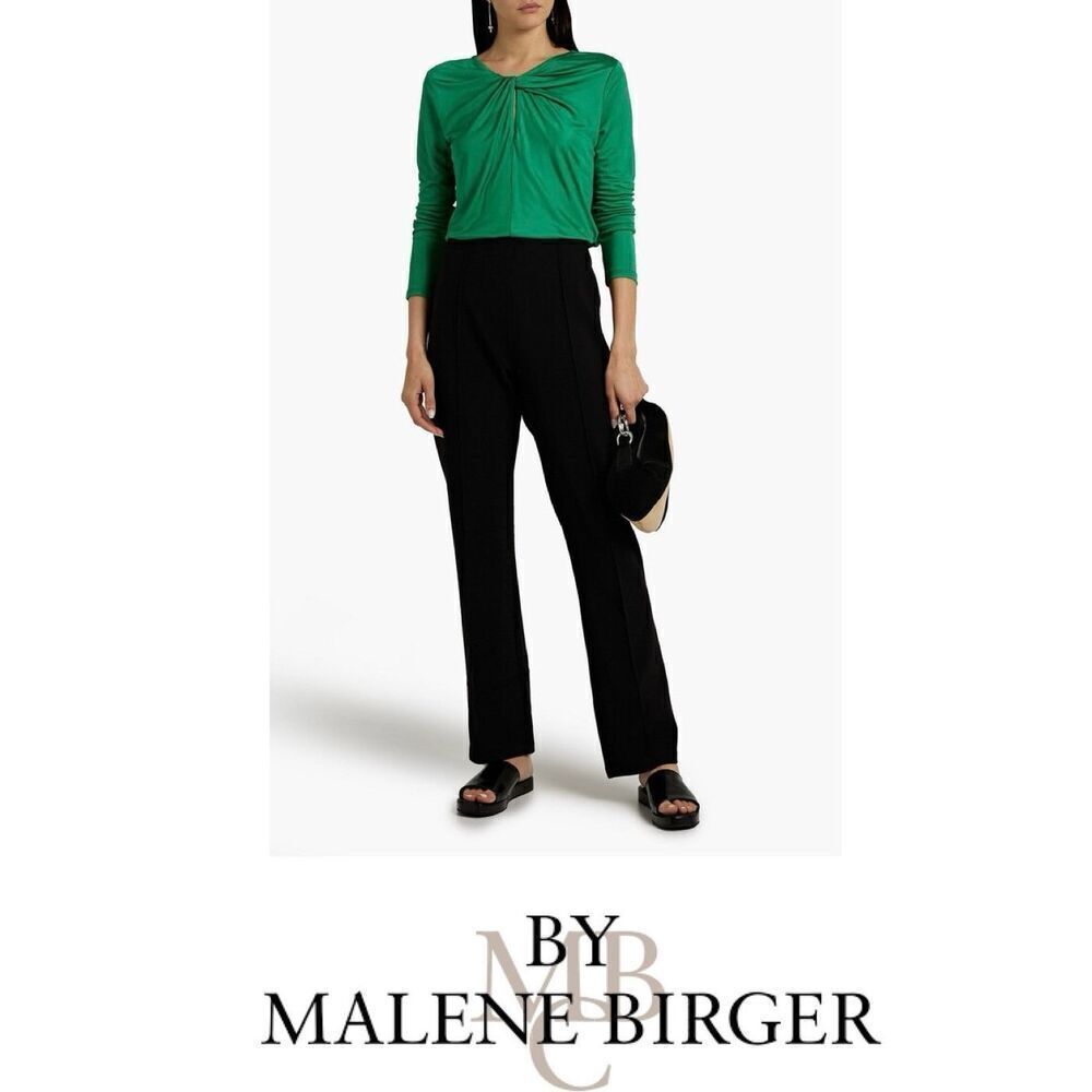 SZ XL By Malene Birger Christah stretch-crepe straight-leg pants in Black
